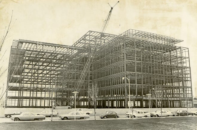 JOURNAL STAR FILE PHOTO
Progress is made on Caterpillar's expansion in downtown Peoria as shown in December 1965.